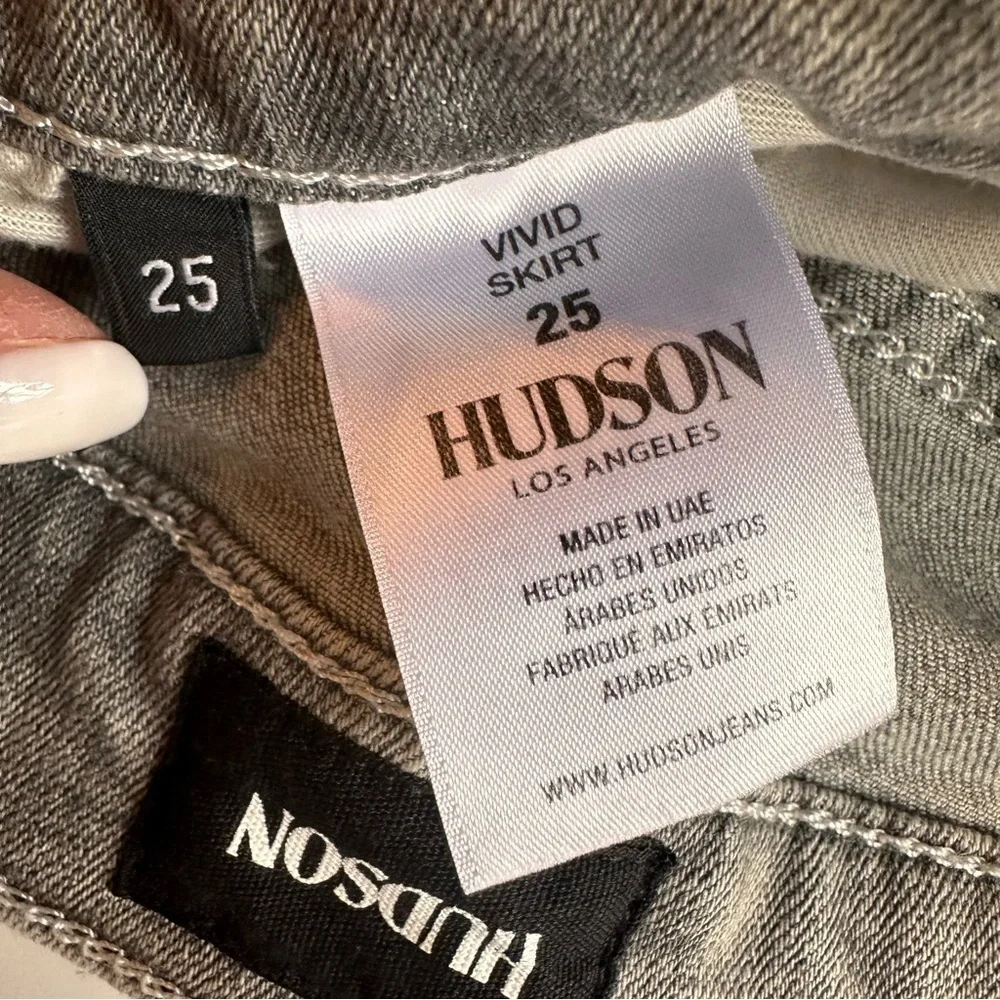 HUDSON Women's Vivid Denim Raw Hem Mini Skirt Gray SZ 25